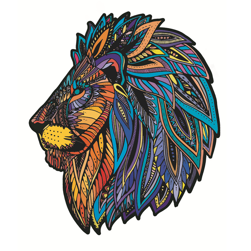 (S) Mysterious Lion Wooden Jigsaw Puzzle Birthday Gift Idea for Kids Adults Family Game and Hobby
