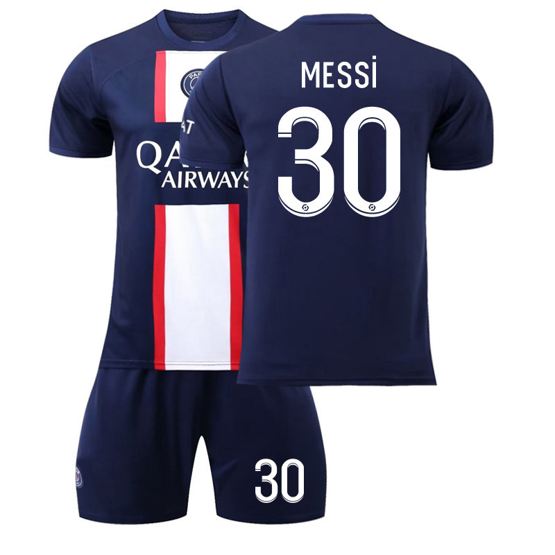 (Kids 16) 2022-2023 PSG Home No. 30 MESSI Teens Kids Boys Football Kits Sport Training Suits