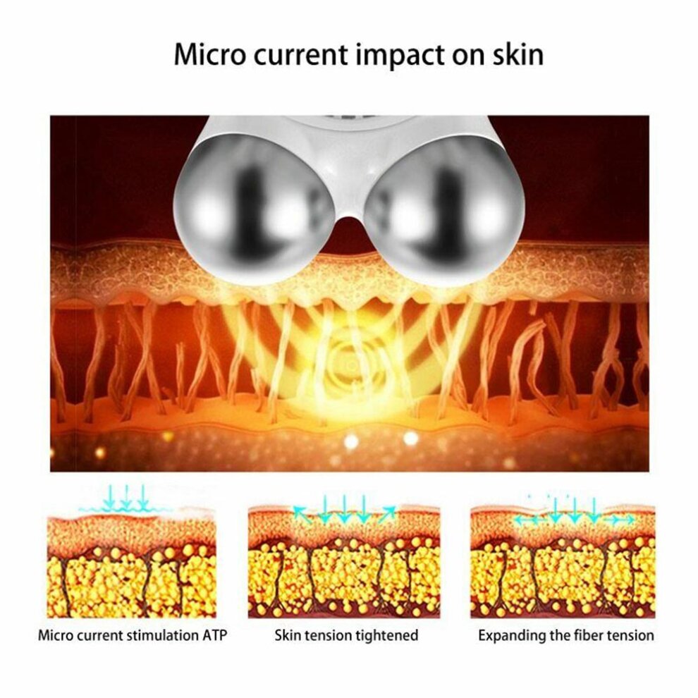 (Pink) Microcurrent Facial Slimming Device Lifting Firming Skin Rejuvenation Facial Home Beauty Magic Lines Artifact Portable