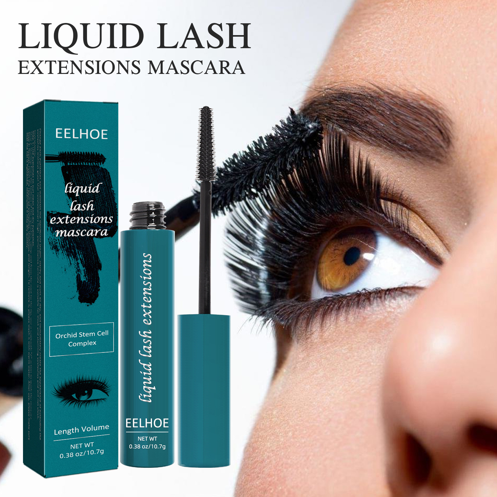 Mascara Curling Thick Mascara Eyelashes Silk Fiber Volume  Waterproof Fashional Black Eye Makeup Beauty Eyelash Cosmetics Women Eye Makeup Tool