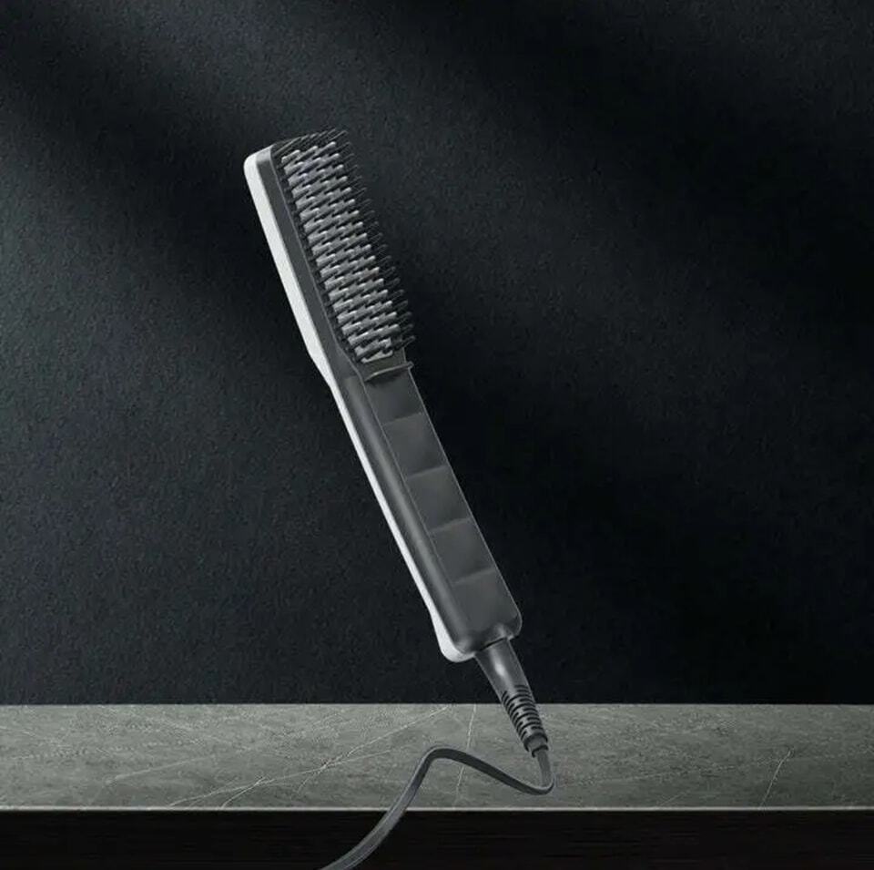 Unisex Adults Cordless Beard Straightener Brush Quick Heated Hair Styler Electric Painless Comb