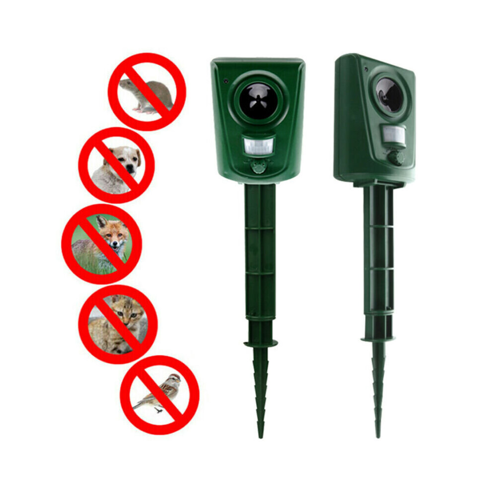 Ultrasonic Battery Cat Dog Repeller Fox Pest Scarer Deterrent PIR Sensor
