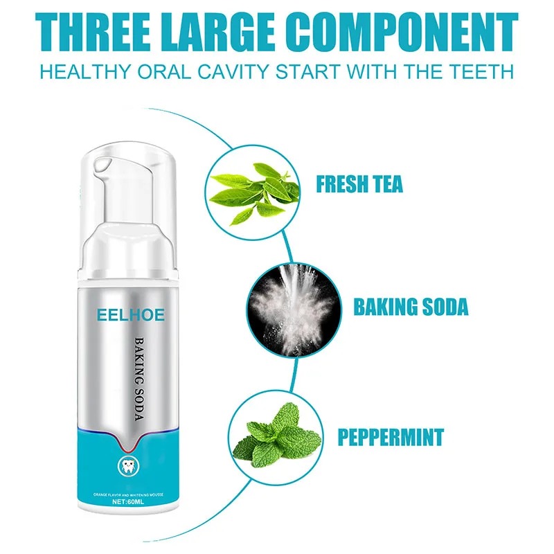 Whitening Oral Hygiene Mousse Toothpaste Dental Refreshes Breath Teeth Cleansing Reduce Yellowing Remove Stains Teeth Teeth Whiteners 60ml