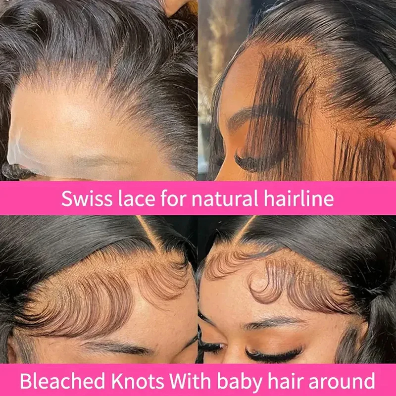 (13x4 Lace Wig 8inches) 30 36 40 Inch Bone Straight 13x4 13x6 HD Lace Frontal Wigs Glueless Transparent Lace Human Hair Wigs For Women