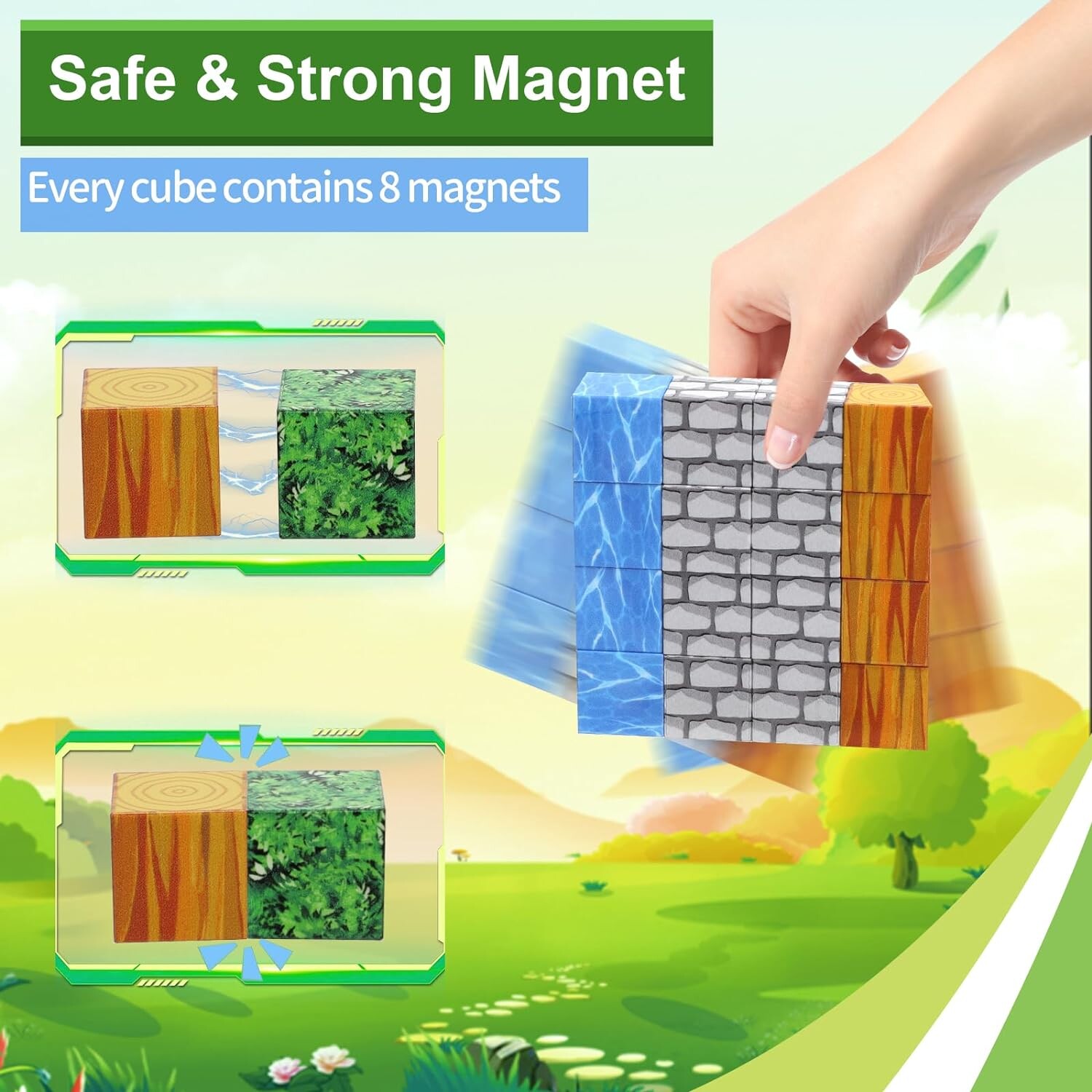 Minecraft Indoor Room Bed Box Building Blocks Magnetic Set DIY Model
