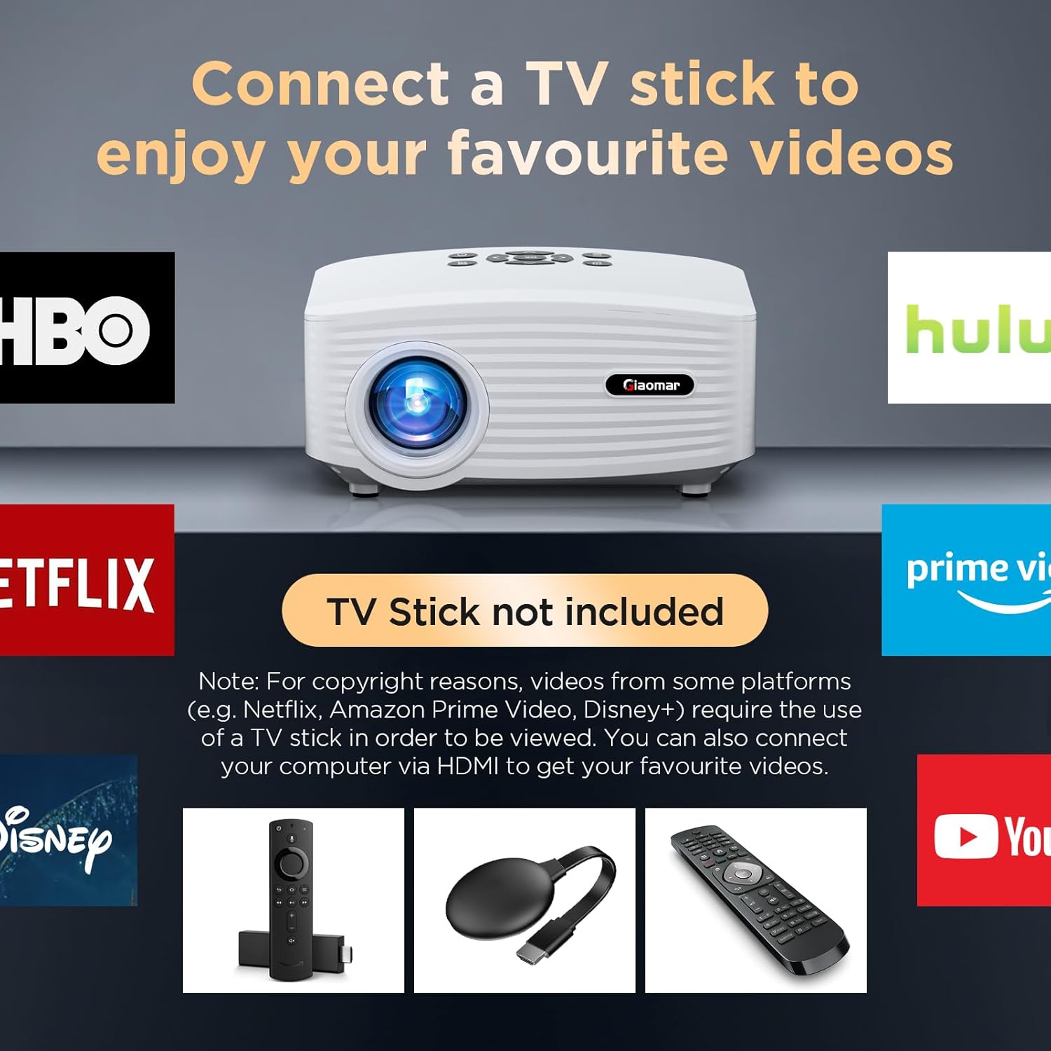 Mini Projector 9500 Lumens WiFi Projector Bluetooth 1080P Full HD Supported Portable Home Movie Theater Projector Compatible with iOS Android Phone TV Stick HDMI USB AV PS5