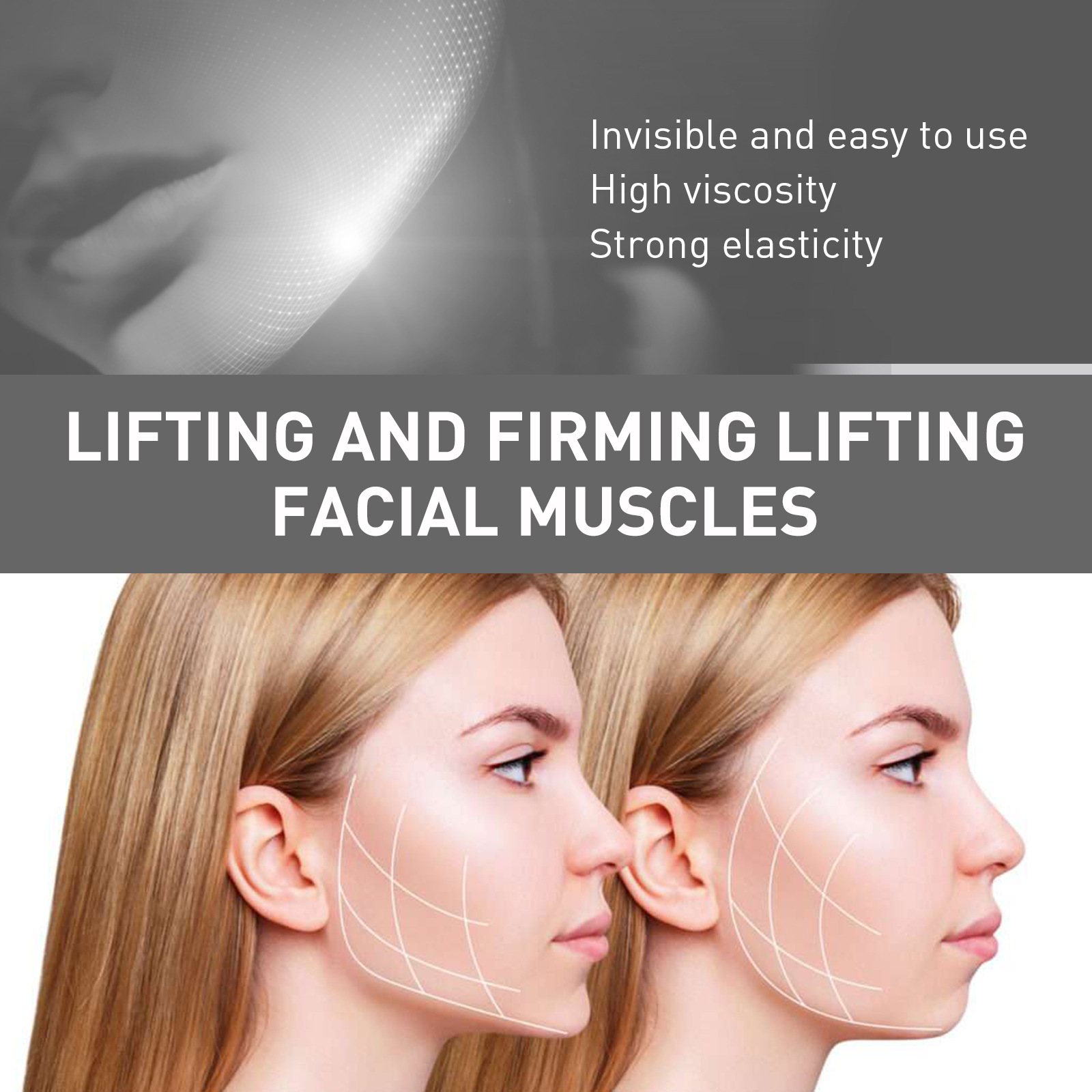 Face Lifting Invisible Tape Waterproof Facial Eye Lift Tapes Bands Makeup Neck Instant for Jowls Double Chin Secret Lifter