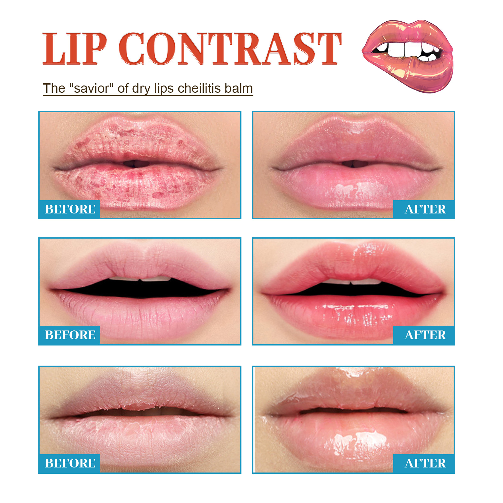(3pcs) Lip Repair Balm Lip Moisturizing and Hydrating Chapped and Cracked to Prevent Dryness and Lighten Lip Lines Care Translucent Balm Lip Pattern Care Cream