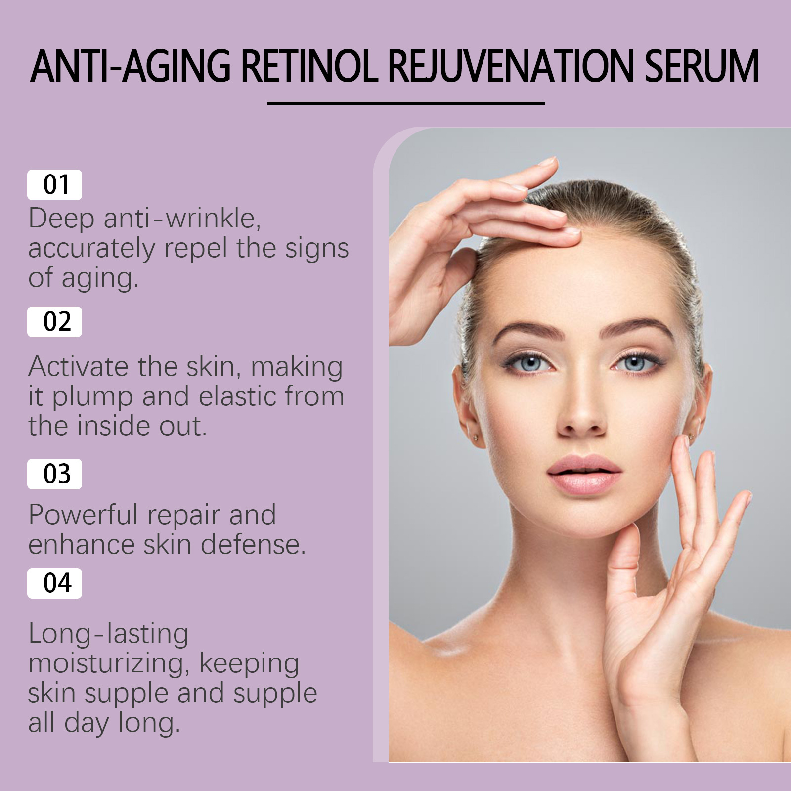 OUHOE Retinol Facial Essence Hydrating Moisturizing Glowing Reduces Acne Face Serum Anti Aging Rejuvenation Skin Care Essence 30ml