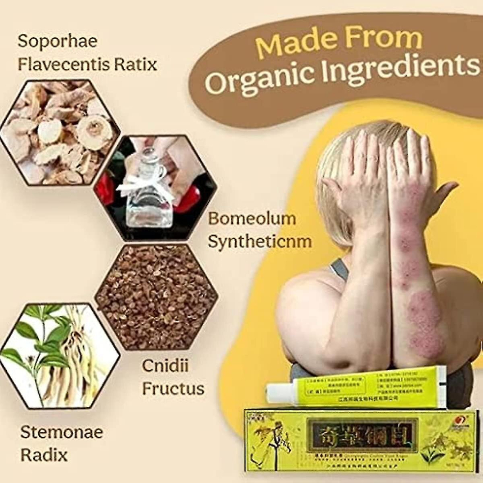 (1 PC) Natural Chinese Herbal Cream Organic Eczema Herbal Healing Cream Face Cream Body Cream Anti-itch Cream Ointment External Use