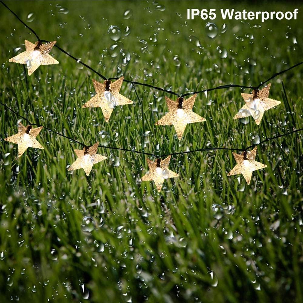 Solar String Lights 50Ft 15M 100 LED Solar Star String Lights Warm White Solar Powered Fairy Lights Outdoor 8 Modes Waterproof Festival Lighting for Garden 