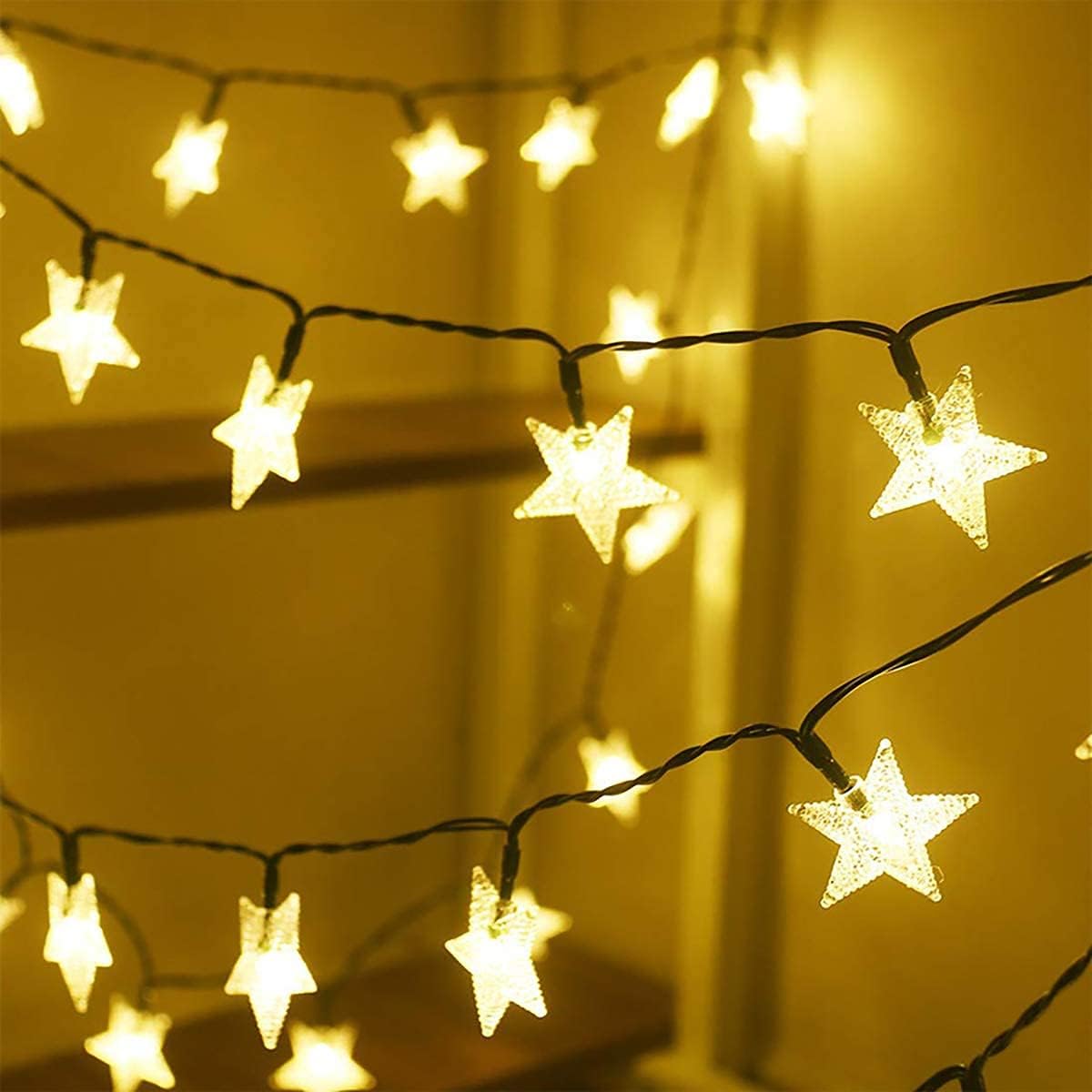 Solar String Lights 50Ft 15M 100 LED Solar Star String Lights Warm White Solar Powered Fairy Lights Outdoor 8 Modes Waterproof Festival Lighting for Garden 