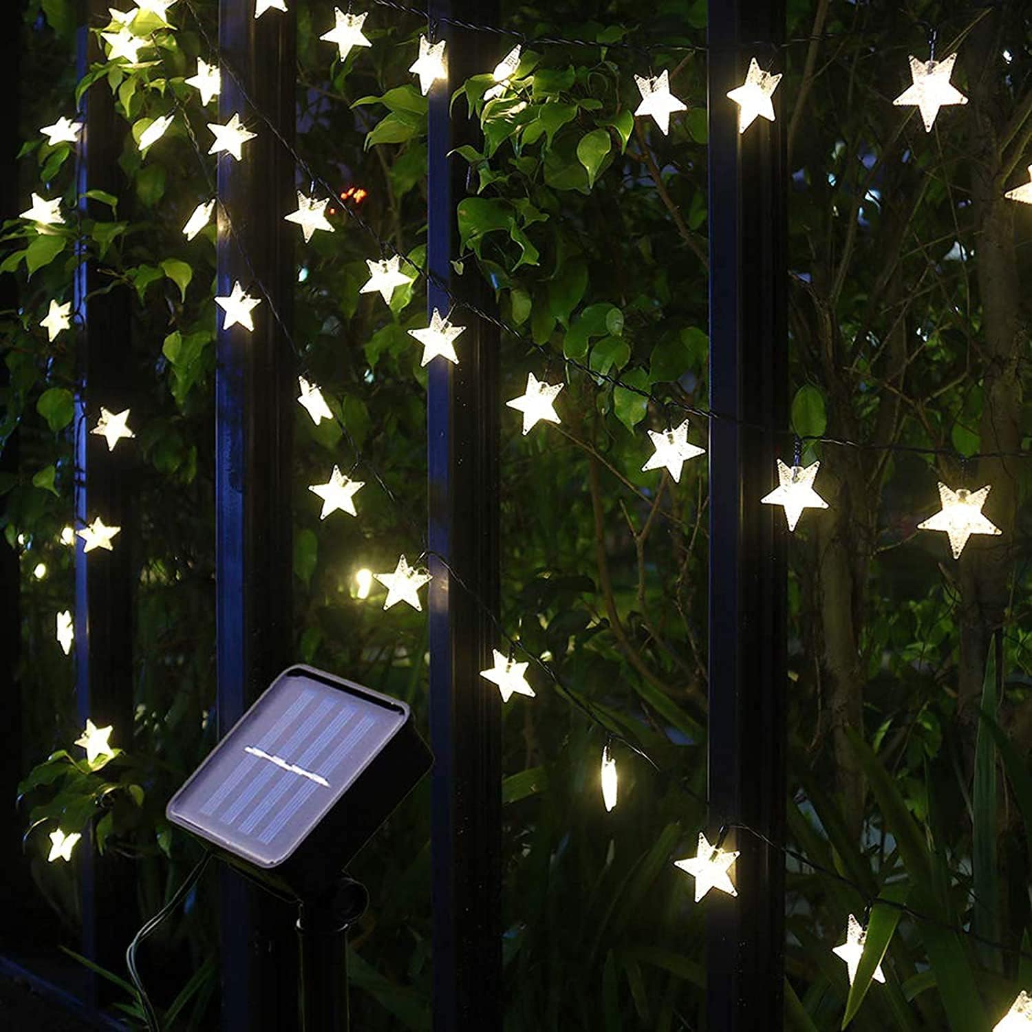 Solar String Lights 50Ft 15M 100 LED Solar Star String Lights Warm White Solar Powered Fairy Lights Outdoor 8 Modes Waterproof Festival Lighting for Garden 