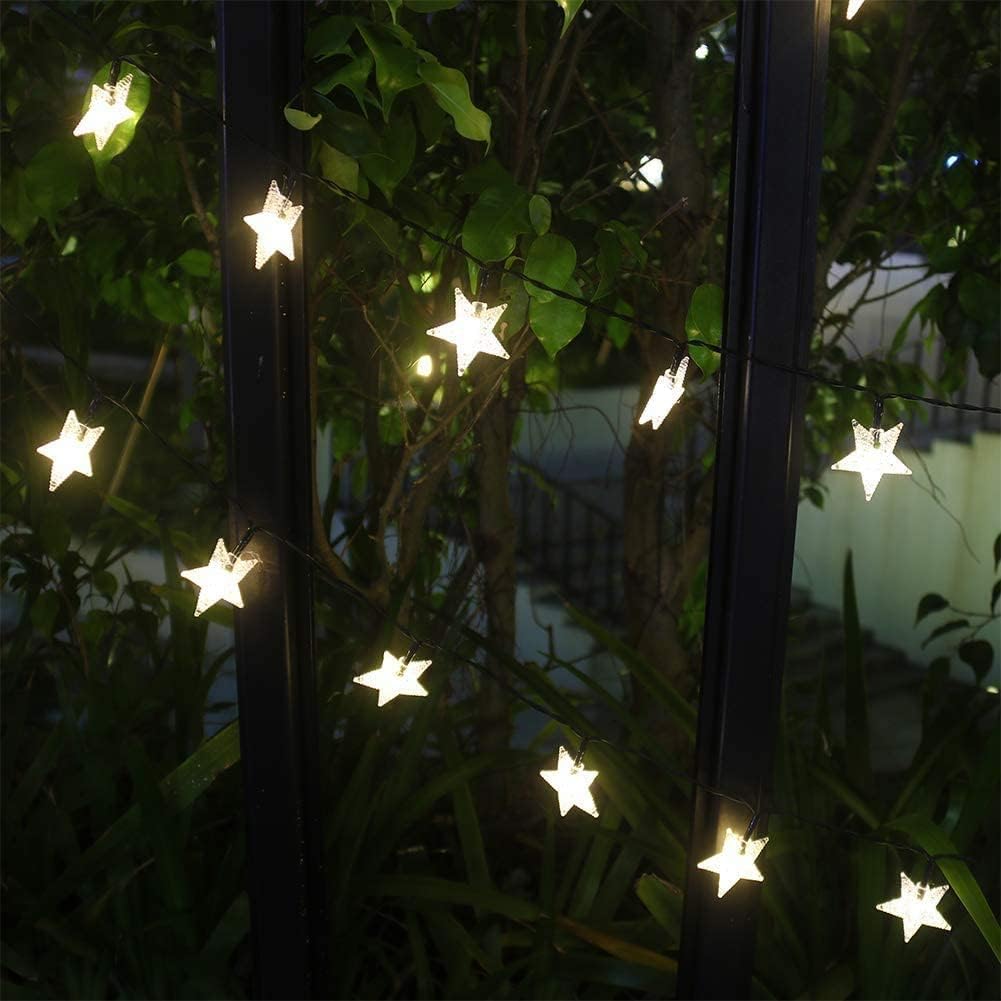 Solar String Lights 50Ft 15M 100 LED Solar Star String Lights Warm White Solar Powered Fairy Lights Outdoor 8 Modes Waterproof Festival Lighting for Garden 
