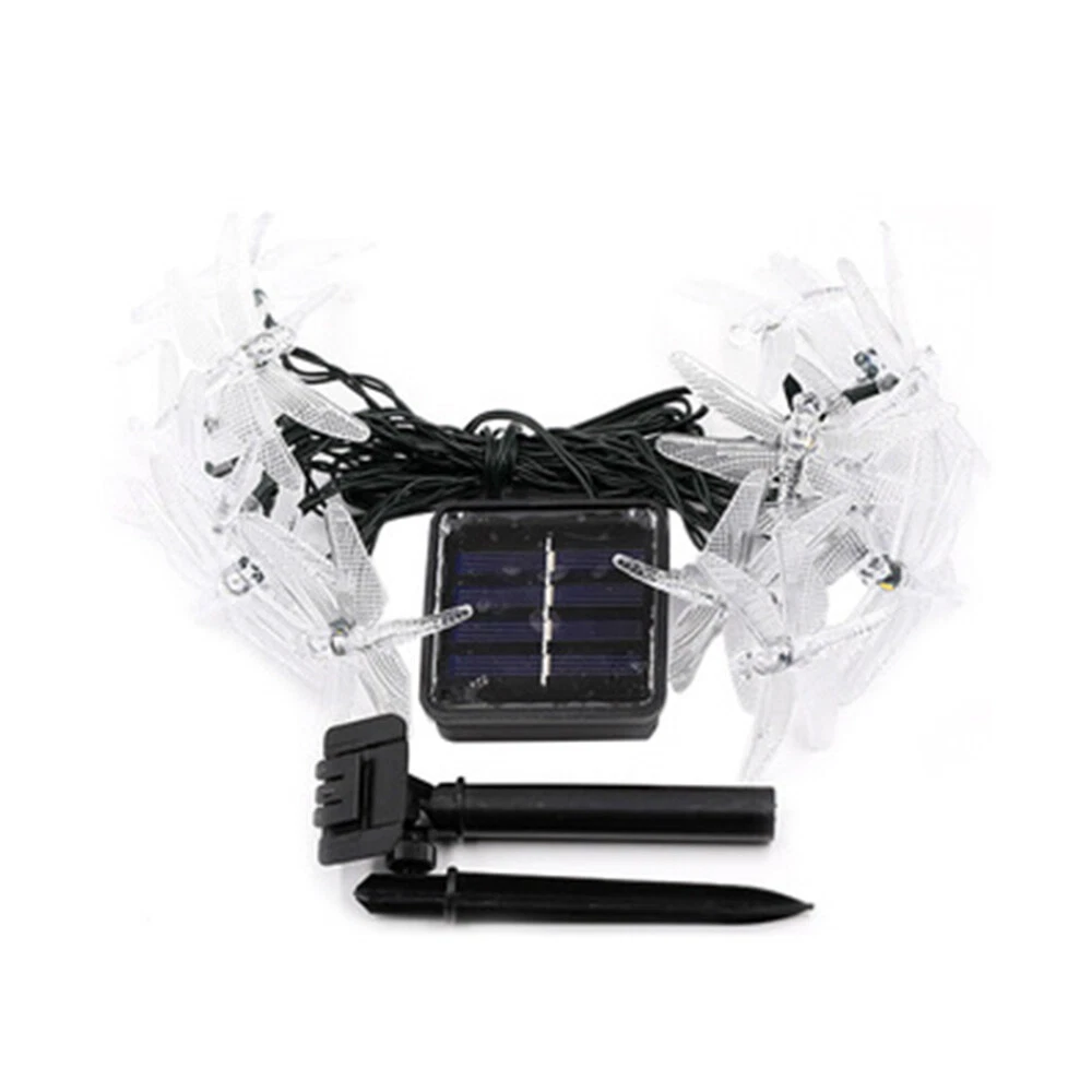 (RGB) Solar LED Dragonfly Fairy String Lights Waterproof Outdoor Garden Wedding Decor 7m 50LED