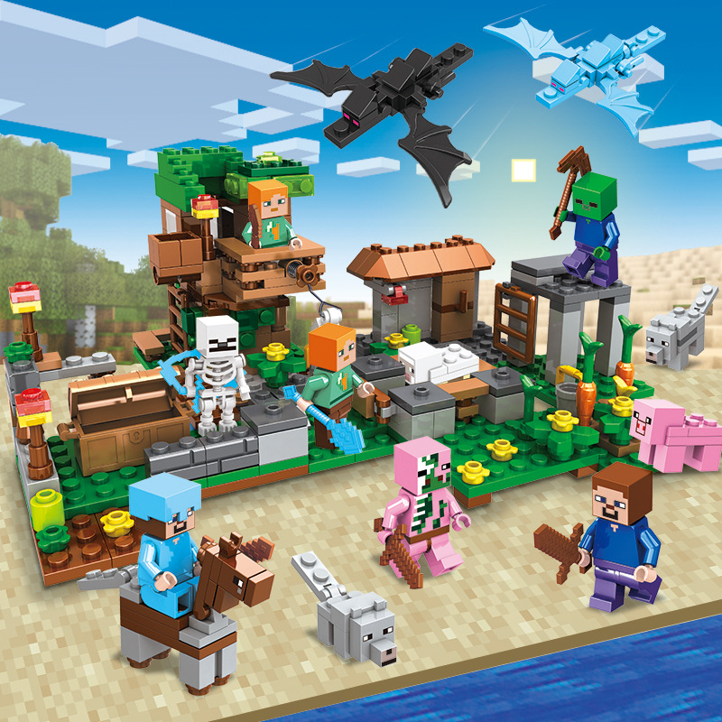 (Ender Dragon) Creative Boys Handmade Craft Minecraft Building Blocks Model Building Kits My World War City Without Box