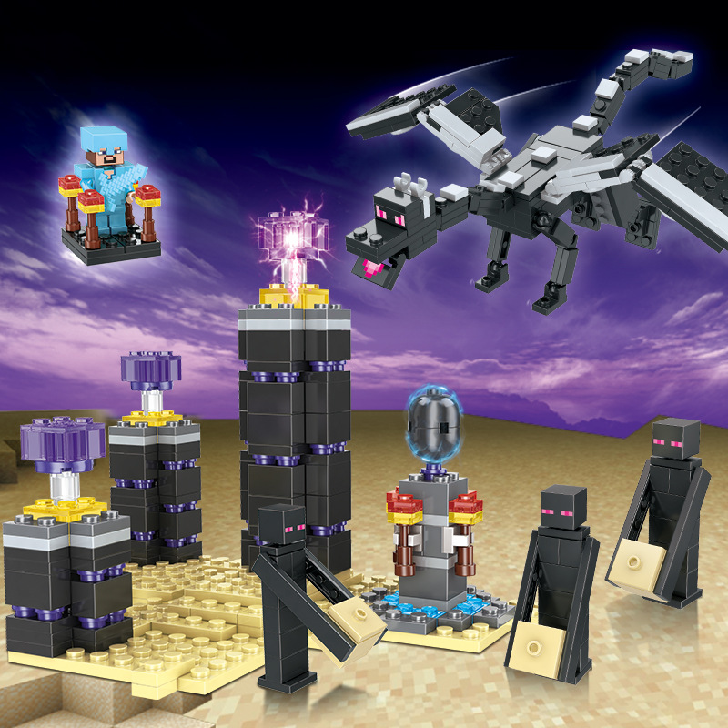 (Ender Dragon) Creative Boys Handmade Craft Minecraft Building Blocks Model Building Kits My World War City Without Box