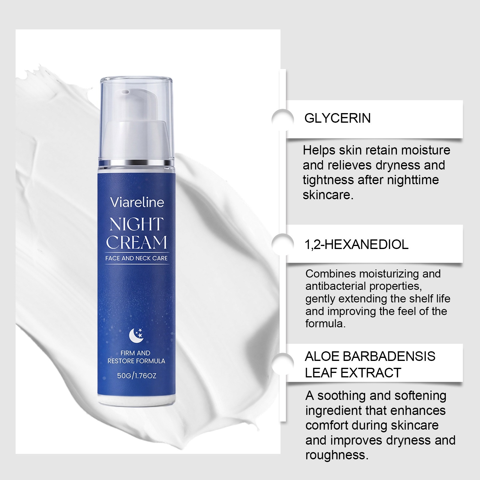 Moisturizing Night Cream For Gentle Hydration Softening And Daily Facial Nourishment