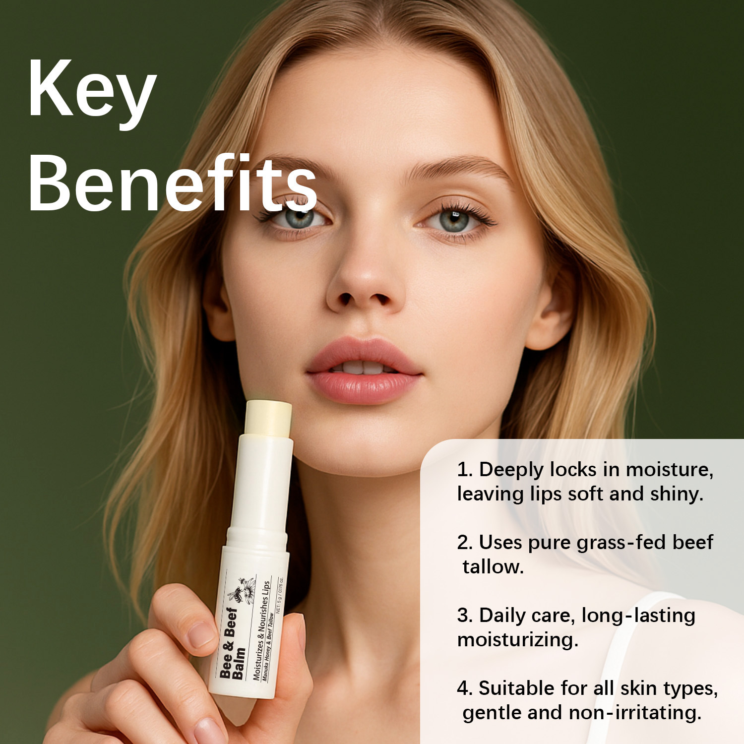 Tallow Lip Balm Organic Grass Fed Butter Moisturizing Nourishing Daily Lip Care Prevents Chapping And Dryness