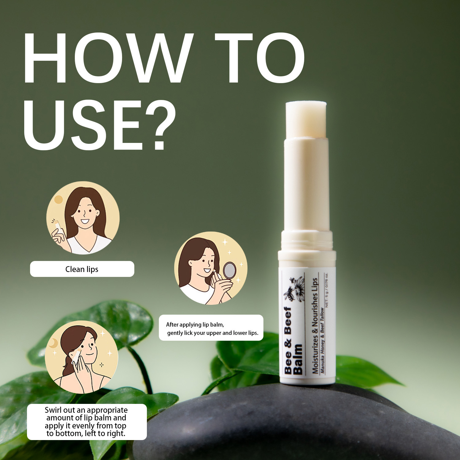 Tallow Lip Balm Organic Grass Fed Butter Moisturizing Nourishing Daily Lip Care Prevents Chapping And Dryness