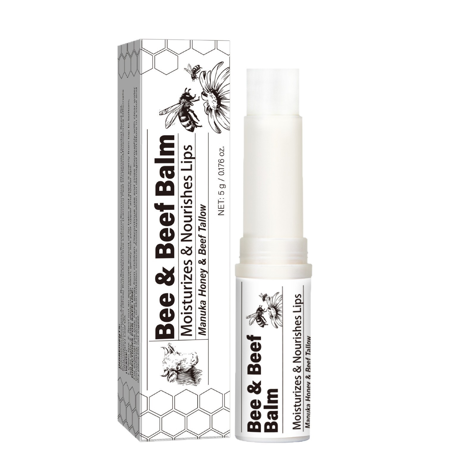 Tallow Lip Balm Organic Grass Fed Butter Moisturizing Nourishing Daily Lip Care Prevents Chapping And Dryness