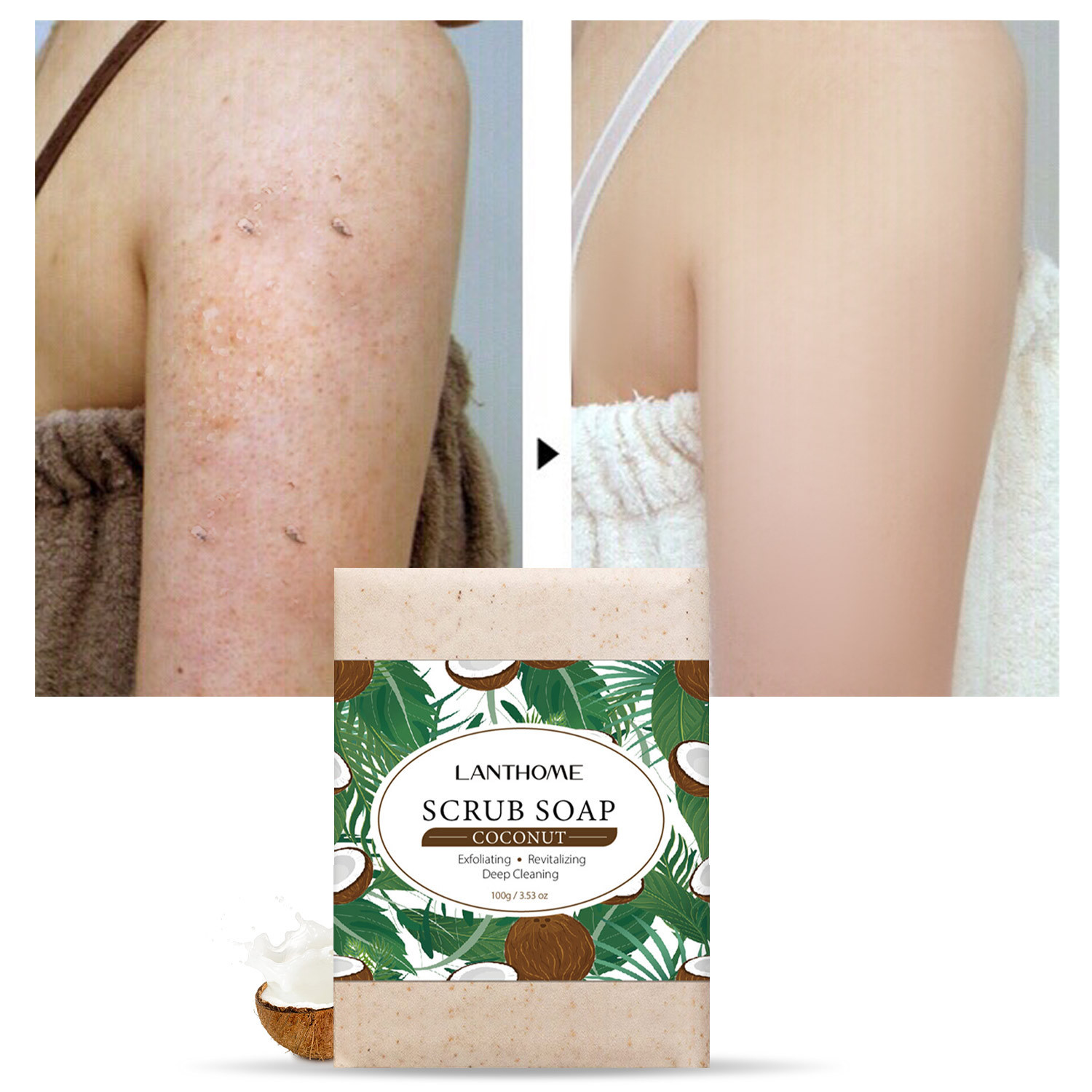 Natural Facial Body Scrub Soap With Essential Oil Deep Cleansing Exfoliating Bar For Daily Bath And Skincare Routine