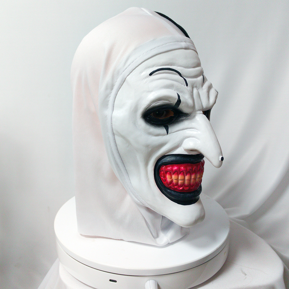 (Terrifier Clown) Terrifier Mask With Hat Clown Headgear Halloween Cosplay Horror Prop