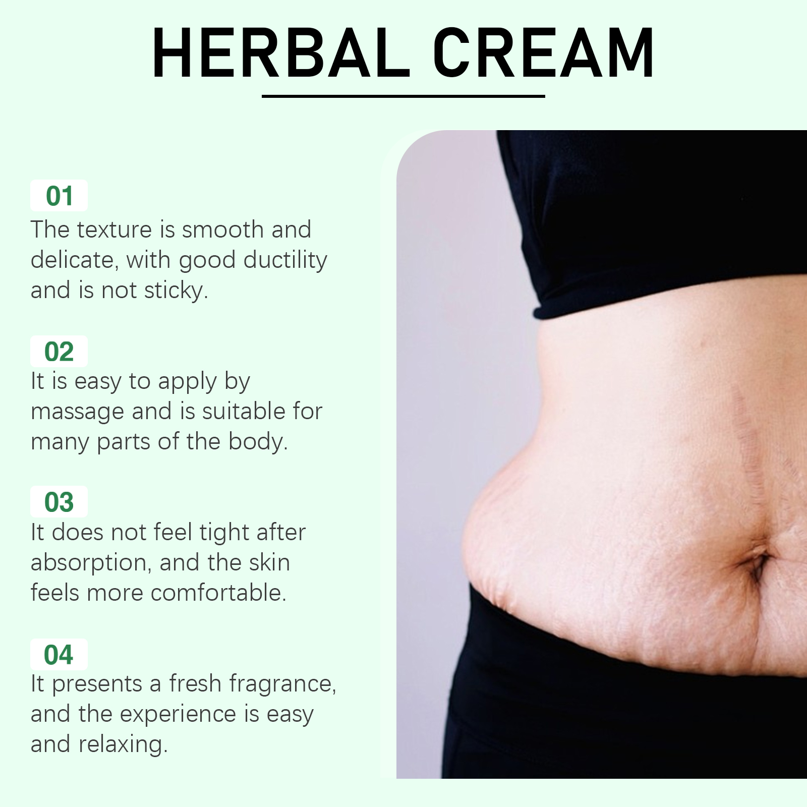 Herbal Body Care Cream Daily Massage Nourish Body Skin Mild Ingredients External Use Body Care Ointment