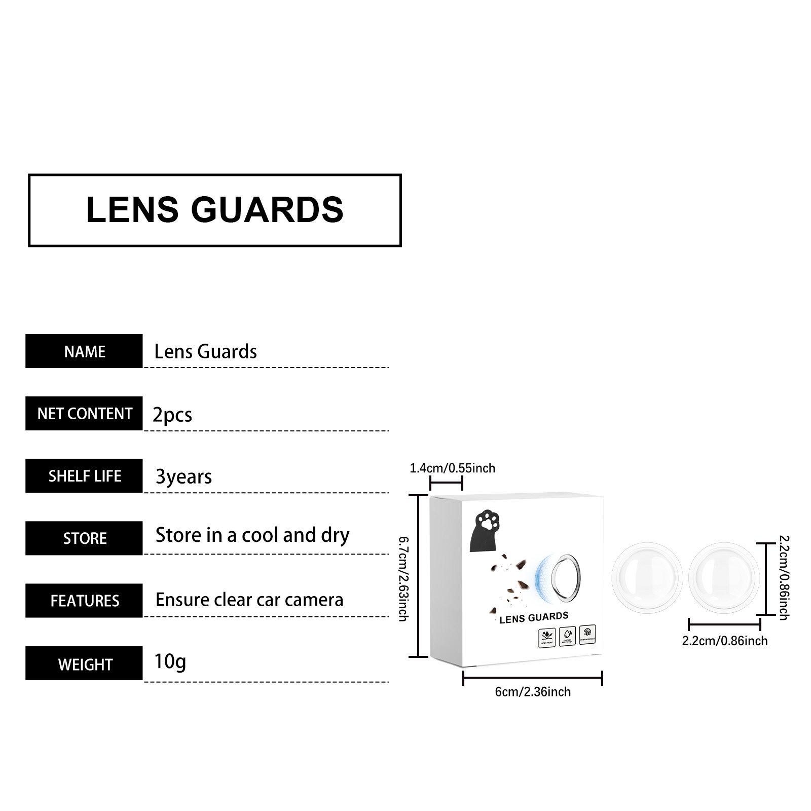 Car Camera Protective Film Lens Cover Vehicle Front Dedicated 360 Reverse Rear Image Shield For Auto Internal External Lens Safeguard