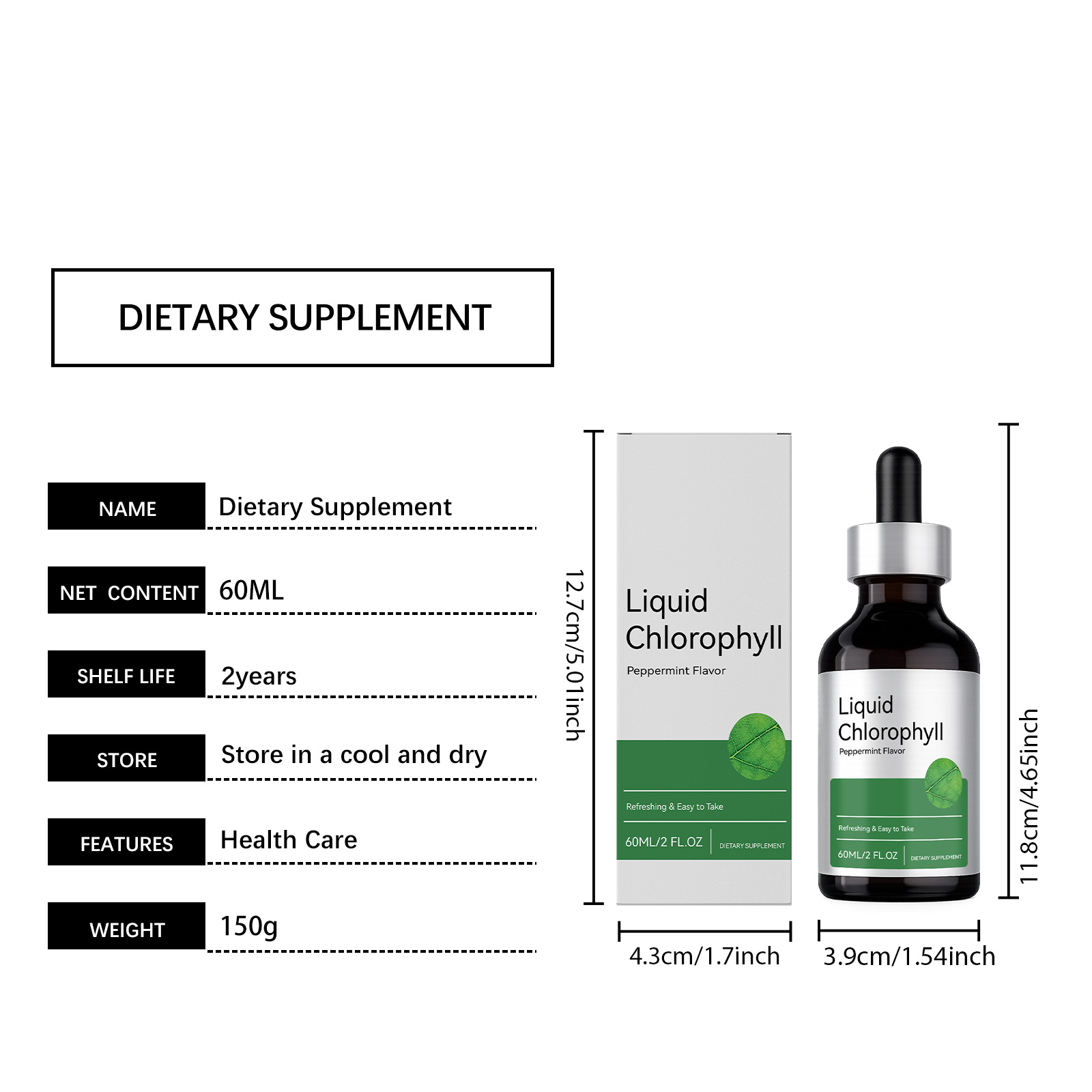 Peppermint Green Extract Refreshing Drops Plant Essence Balance Daily Diet Light Skin Supplement Oral Care For Body Tissue Nourishment
