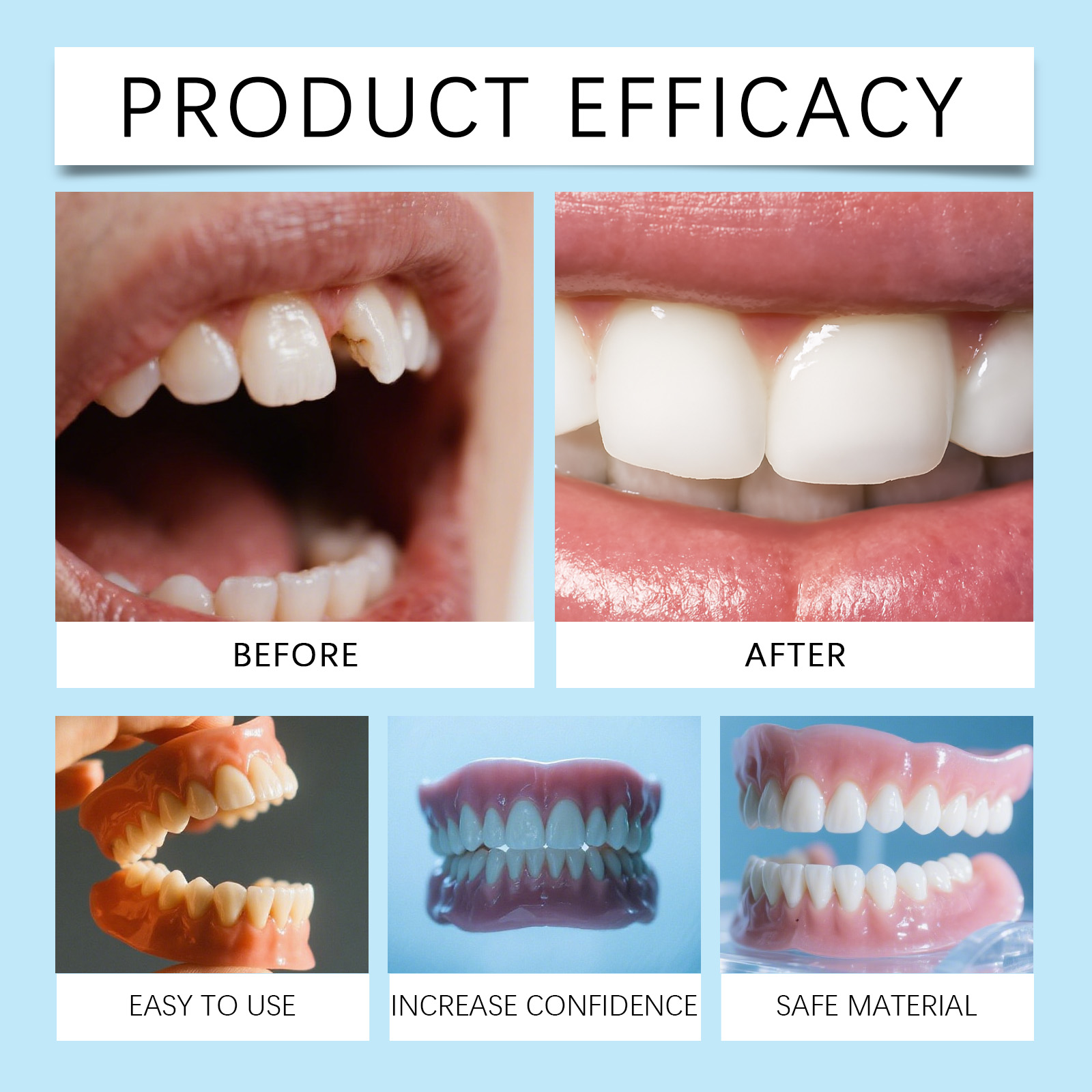 Dental Care Kit Quick Molding Mild Formula Invisible Beautiful Easy Operation Firm Teeth Beauty Repair