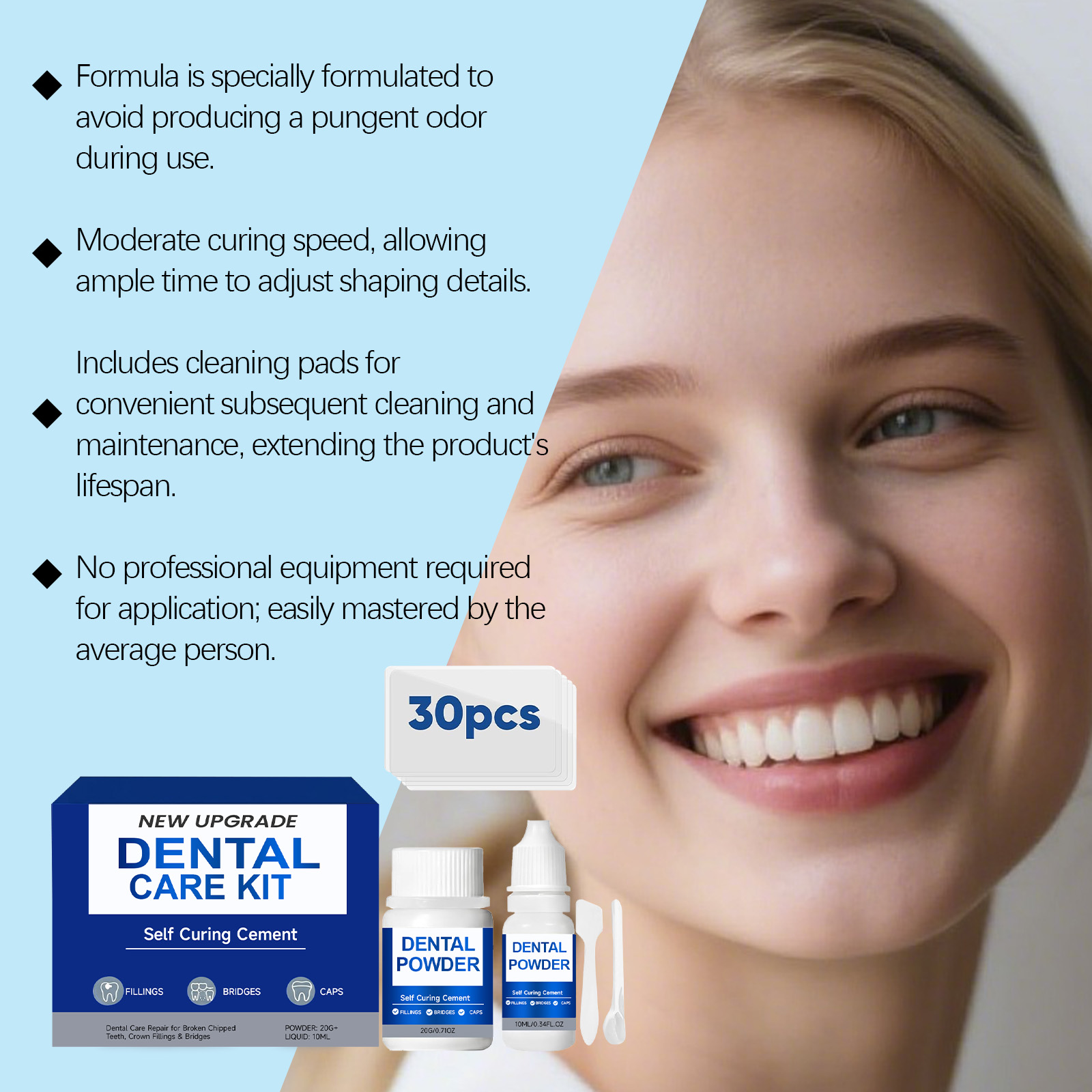 Dental Care Kit Quick Molding Mild Formula Invisible Beautiful Easy Operation Firm Teeth Beauty Repair