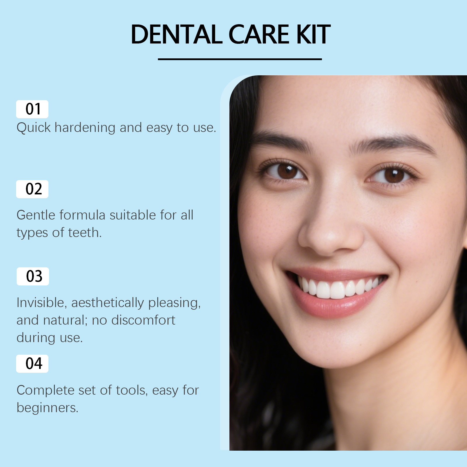 Dental Care Kit Quick Molding Mild Formula Invisible Beautiful Easy Operation Firm Teeth Beauty Repair