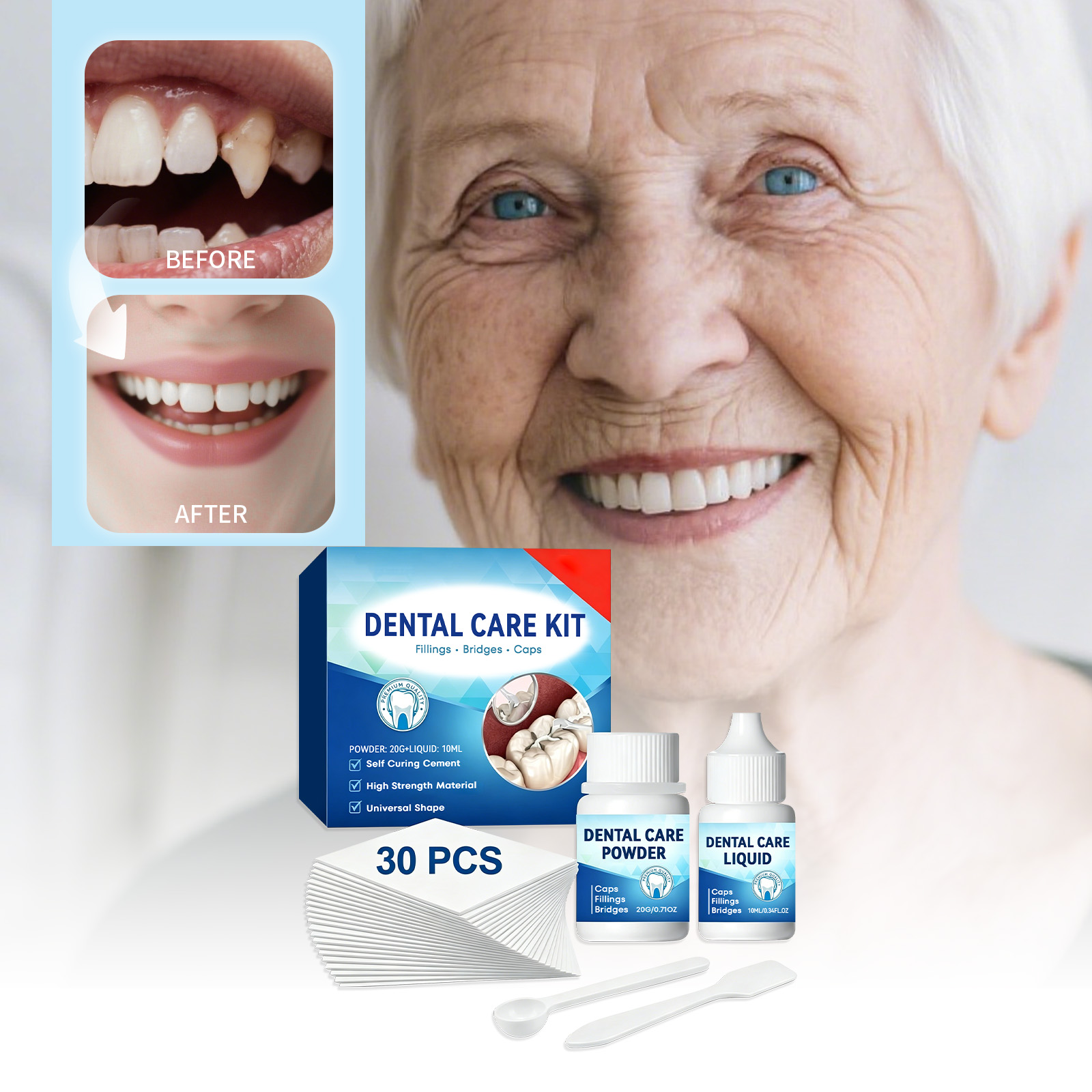 Dental Care Kit Quick Molding Mild Formula Invisible Beautiful Easy Operation Firm Teeth Beauty Repair