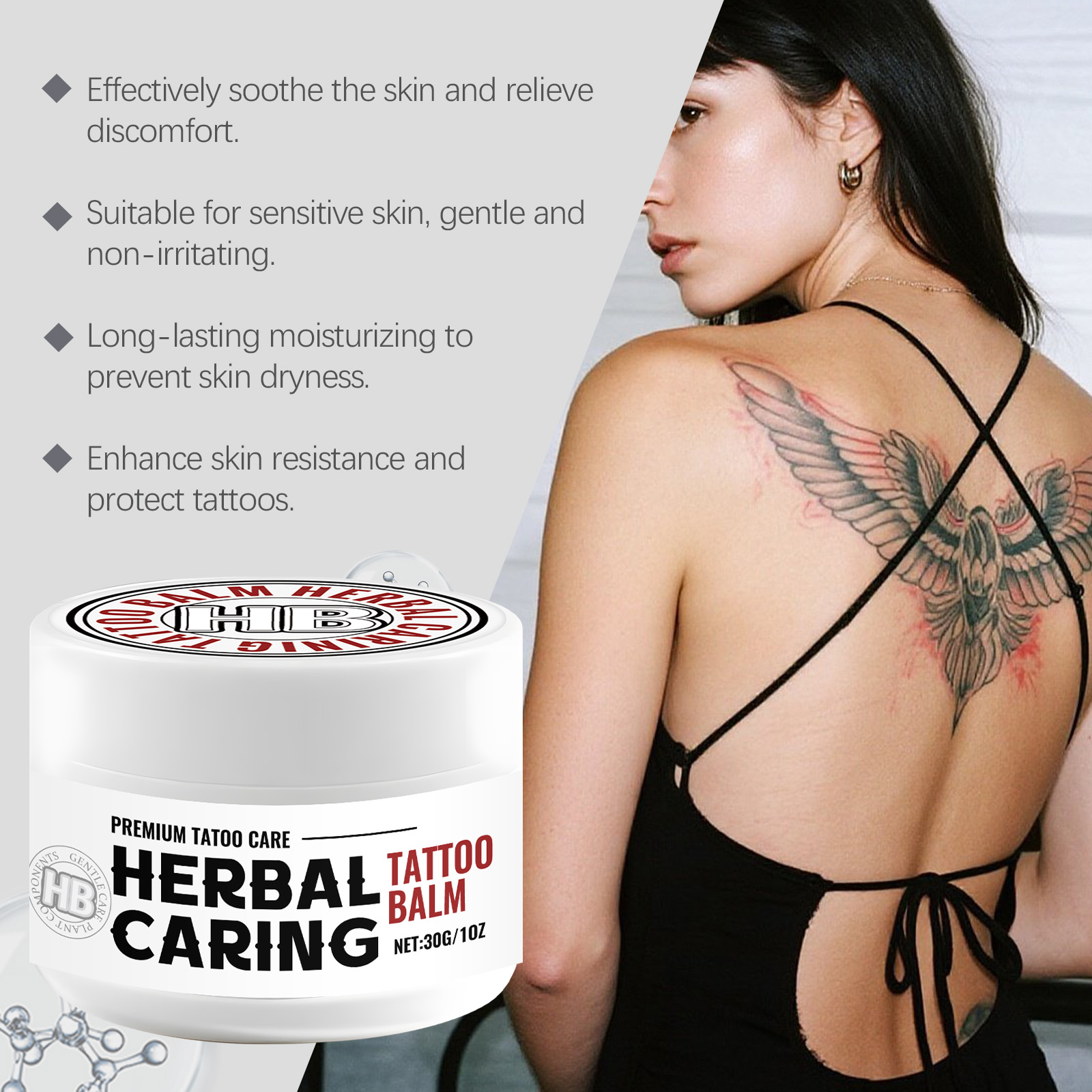 Herbal Tattoo Care Ointment Mild Gentle Nourishing Moisturizing Daily Care For Human Body Skin Care