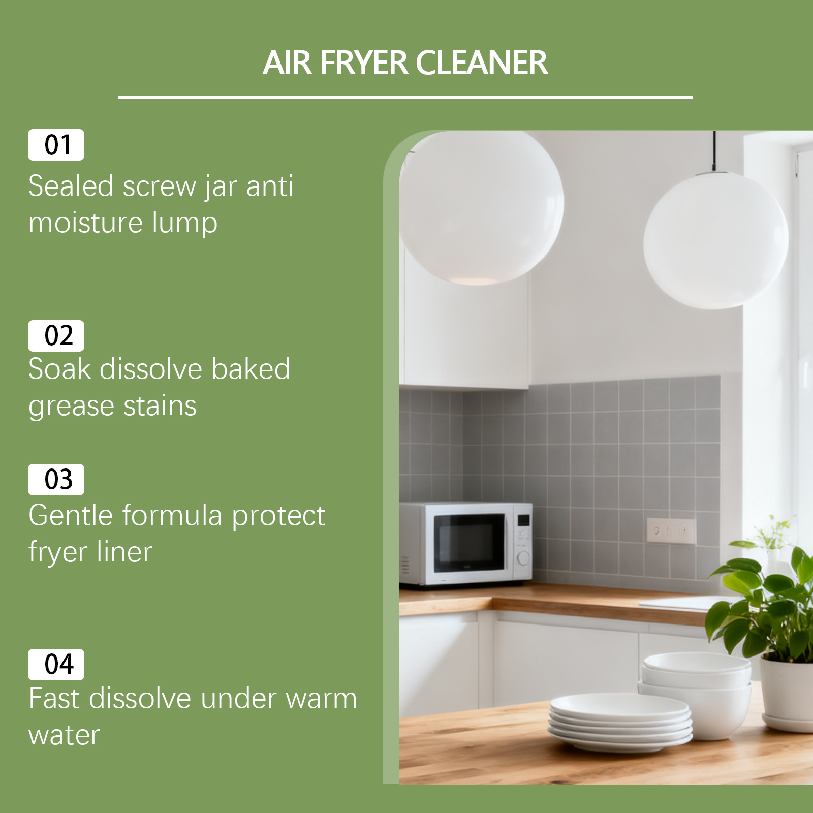 Air Fryer Deep Cleaning Powder For Kitchen Heavy Grease Stains Daily Household Appliance Care Supplies