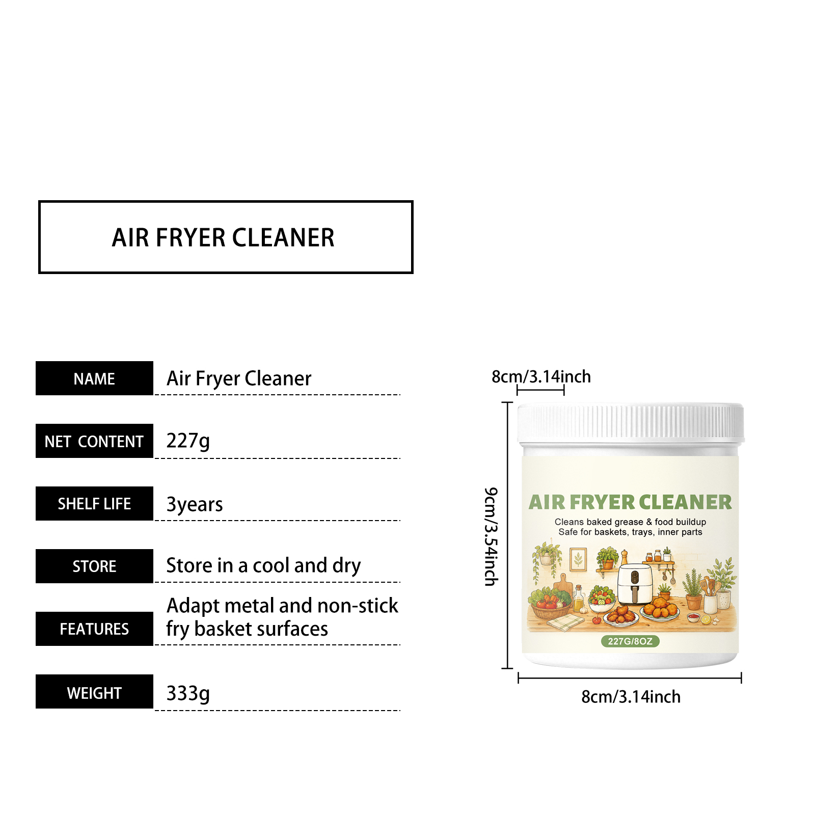 Air Fryer Deep Cleaning Powder For Kitchen Heavy Grease Stains Daily Household Appliance Care Supplies
