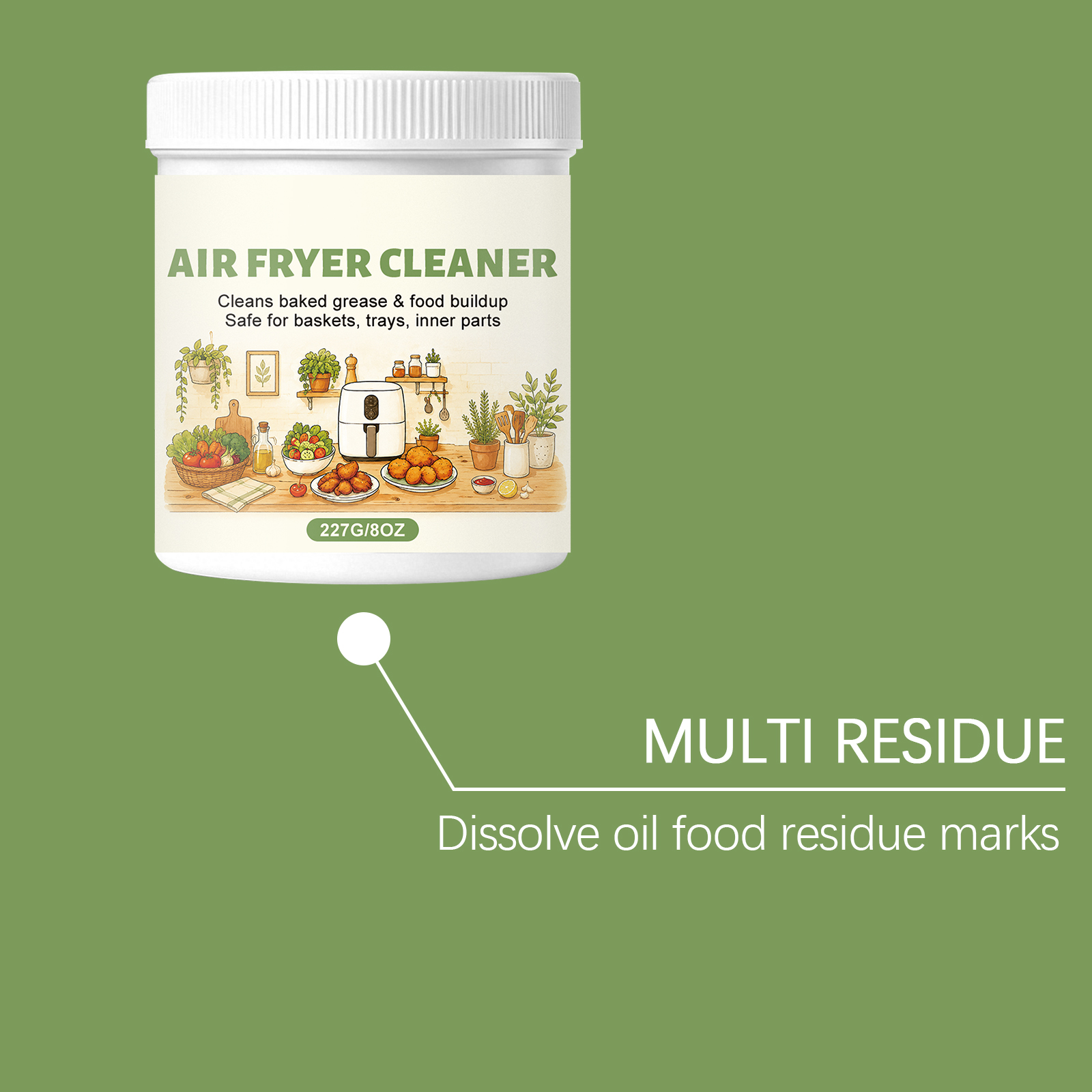 Air Fryer Deep Cleaning Powder For Kitchen Heavy Grease Stains Daily Household Appliance Care Supplies