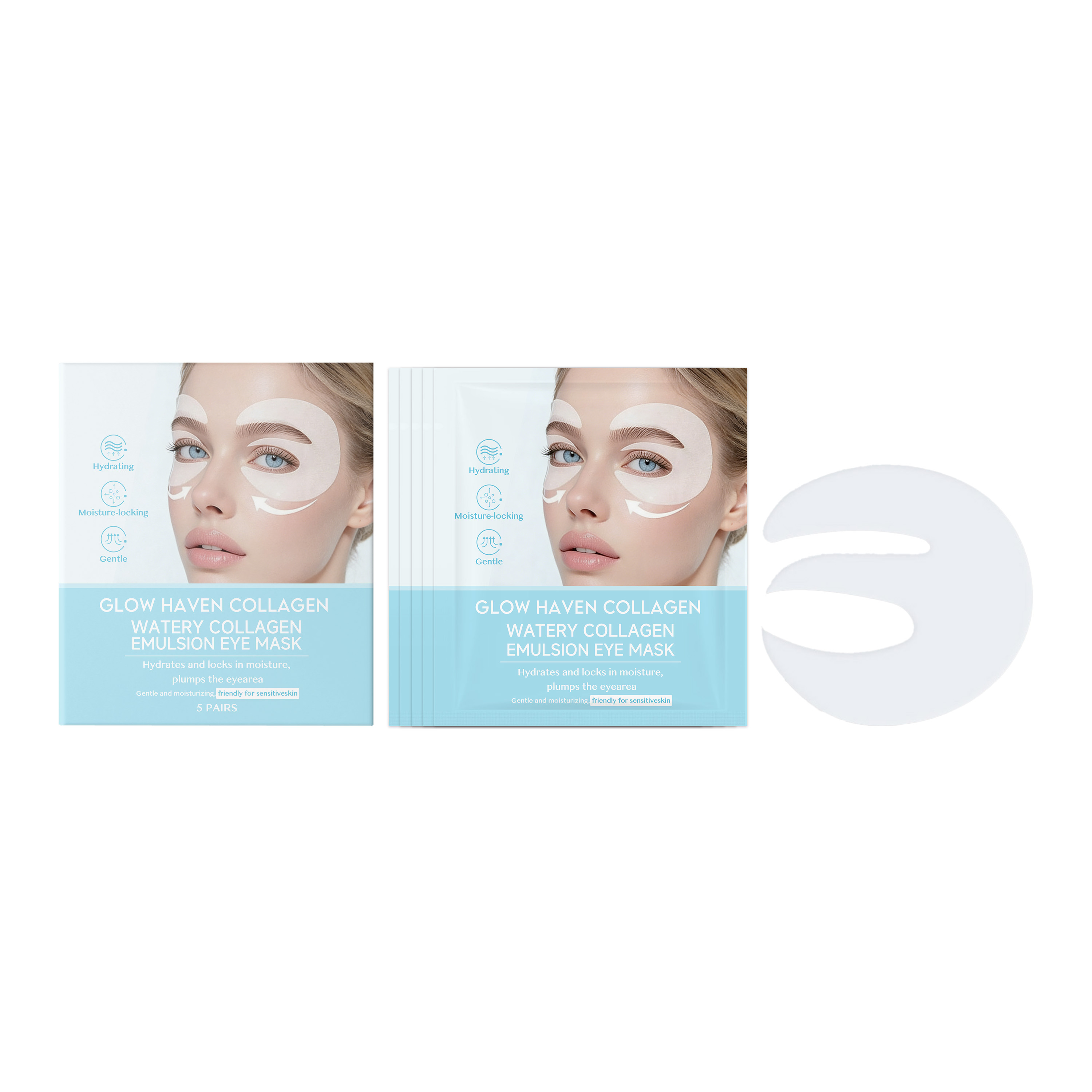 Collagen Moisturizing Eye Mask Plump Delicate Mild Hydrating Soft Tender Daily Skin Care Around Eyes
