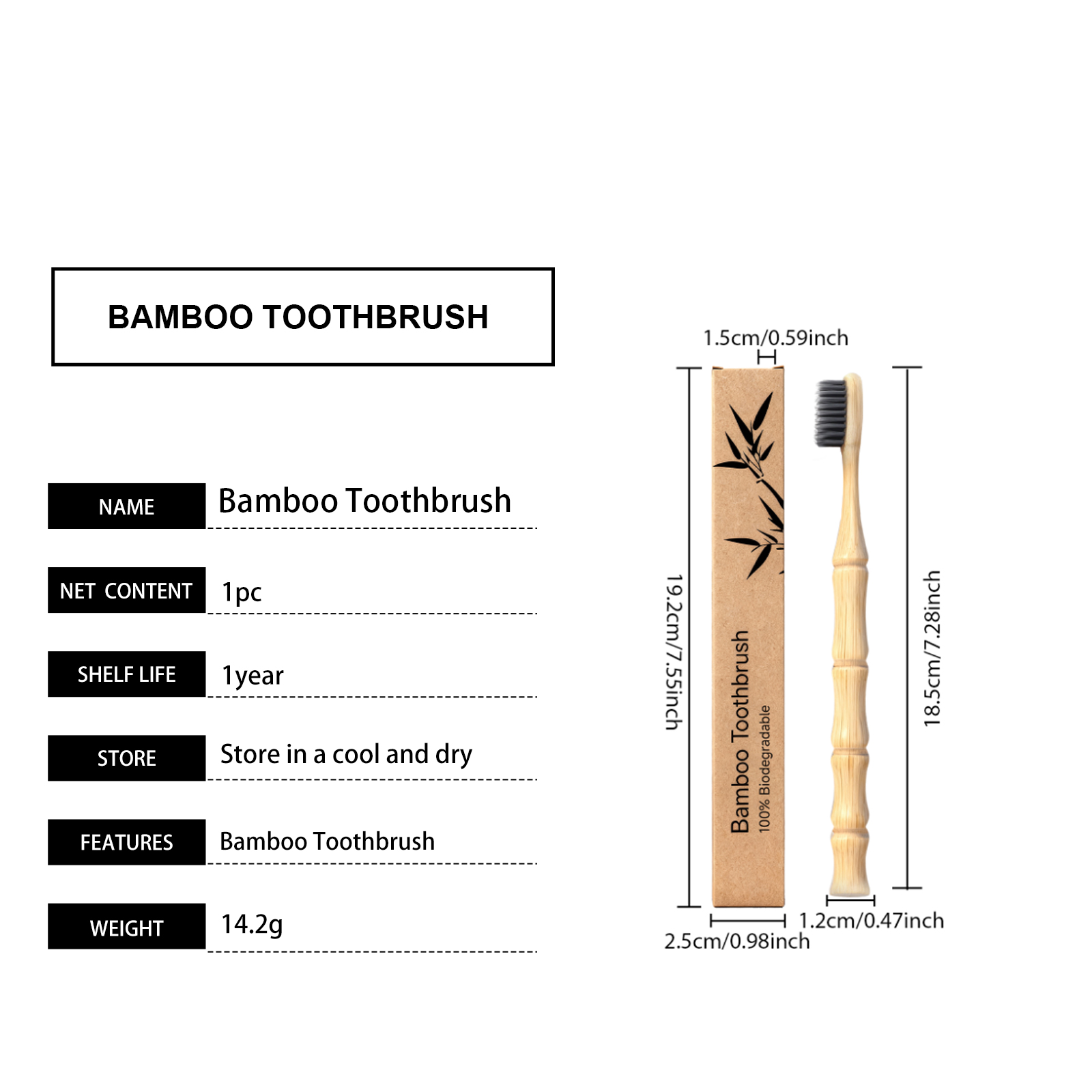 Bamboo Toothbrush Spiral Texture Comfortable Handle Labor Saving Grip Daily Teeth Cleansing Gentle Holding Easy Tooth Care Soft Hand Feel