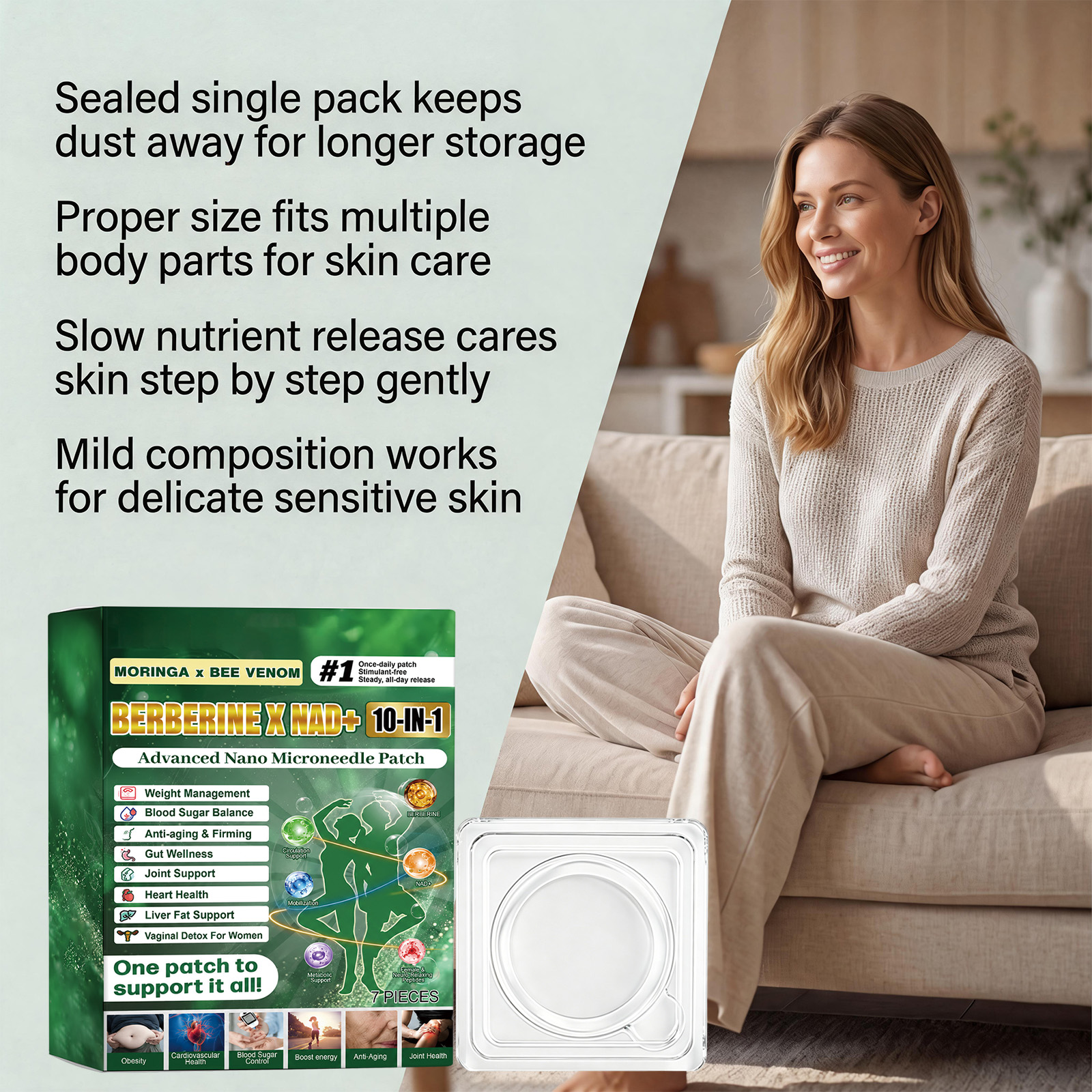 Compound Plant Extract Care Patch Mild Natural Formula Soft Skin Friendly Close Fit Tiny Portable Easy Attach Daily Skin Care