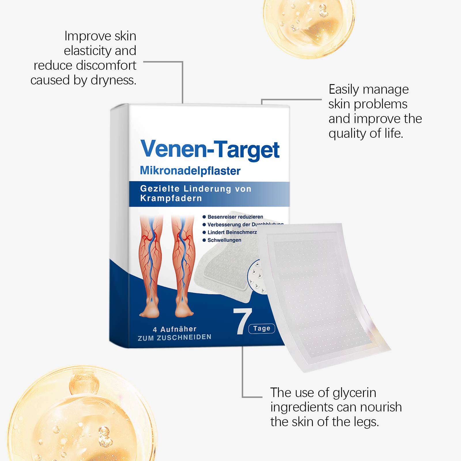 Leg Care Patch Mild Soft Smooth Lightweight Breathable Comfortable External Convenient Massage Leg Skin