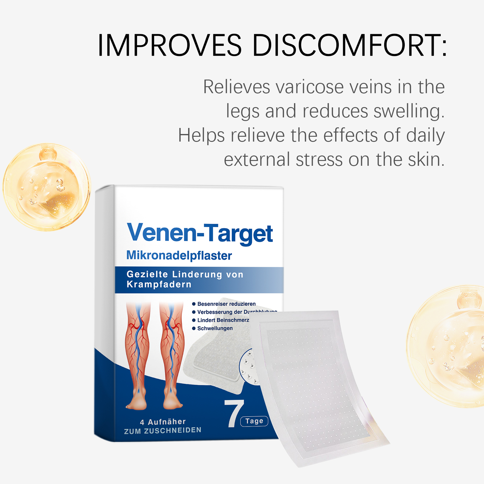 Leg Care Patch Mild Soft Smooth Lightweight Breathable Comfortable External Convenient Massage Leg Skin