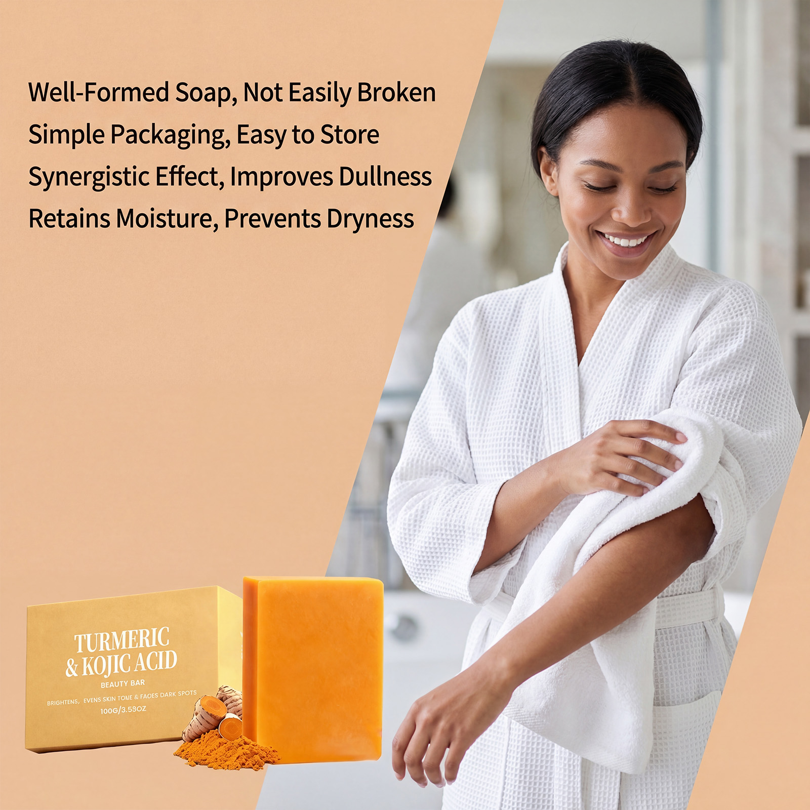 Turmeric Brightening Bath Soap Mild Cleansing Moisturizing Softening Glowing Purifying Refreshing Skin Body Wash