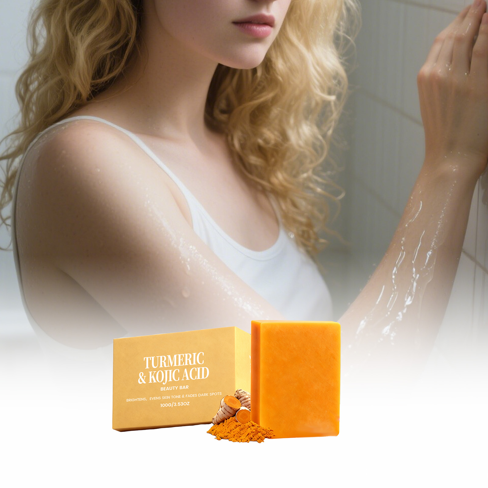 Turmeric Brightening Bath Soap Mild Cleansing Moisturizing Softening Glowing Purifying Refreshing Skin Body Wash