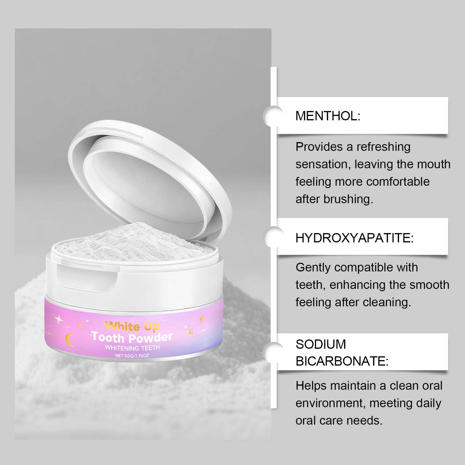 Brightening Care Tooth Powder Fine Texture Fresh Breath Multi Scene Applicable Oral Cleansing Dust
