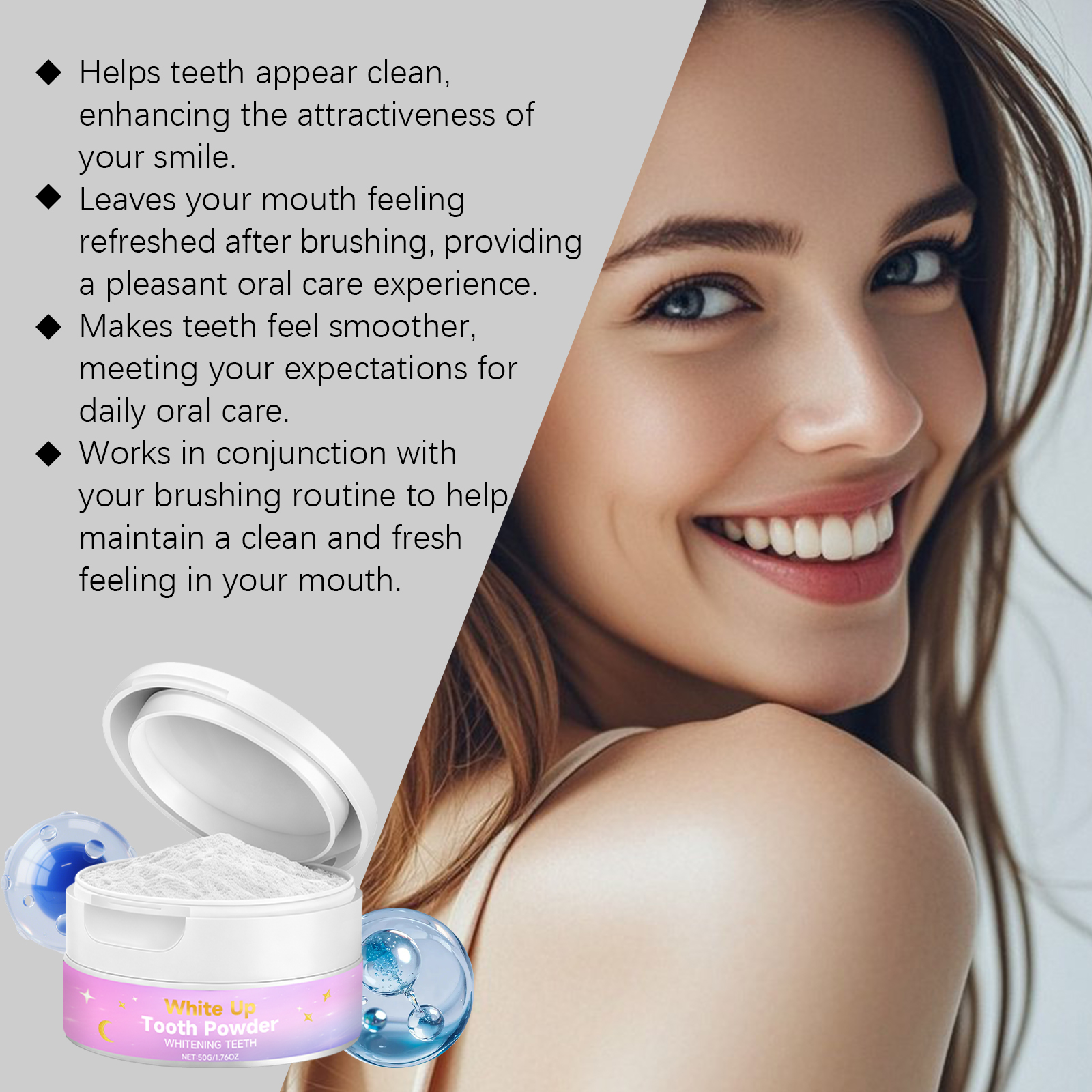 Brightening Care Tooth Powder Fine Texture Fresh Breath Multi Scene Applicable Oral Cleansing Dust