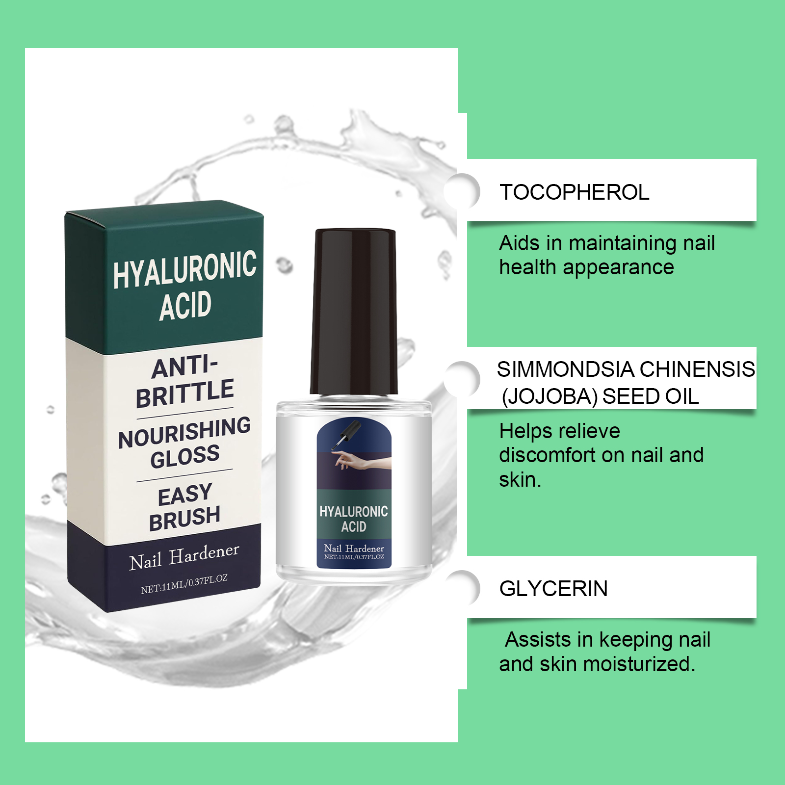 Nail Nourish Serum Mild Formula Protect Soft Natural Shiny Smooth Daily Maintain Hand Toe Nail