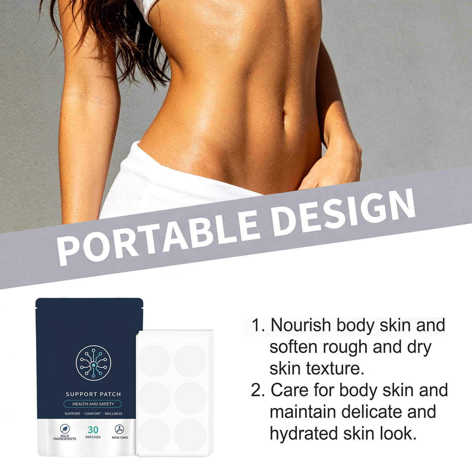 Body Care Auxiliary Patch Mild Ingredients Multi Effect Nourish Soft Skin Portable Vitality Sticker