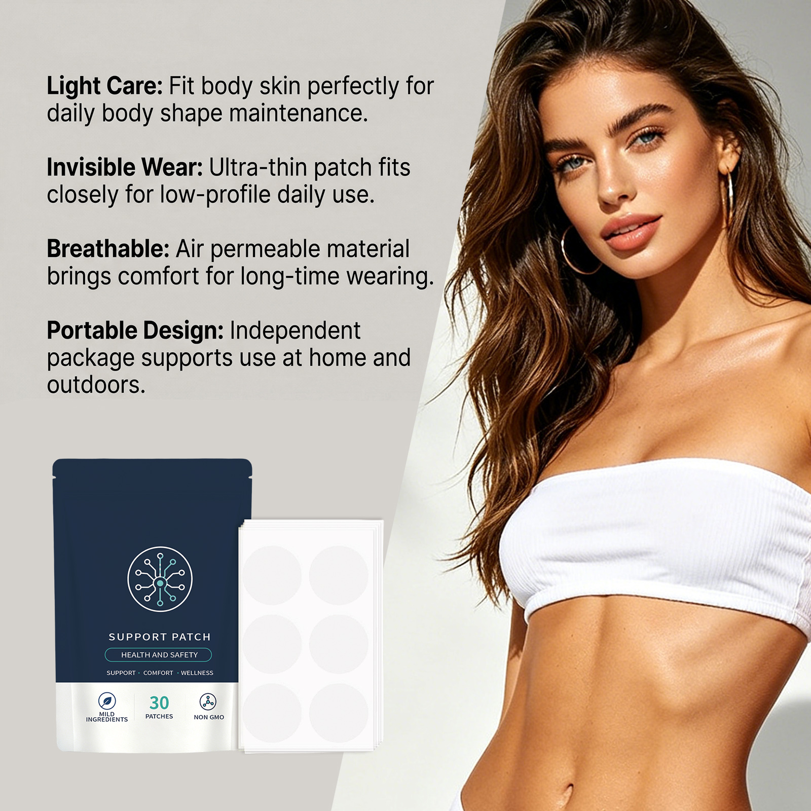 Body Care Auxiliary Patch Mild Ingredients Multi Effect Nourish Soft Skin Portable Vitality Sticker